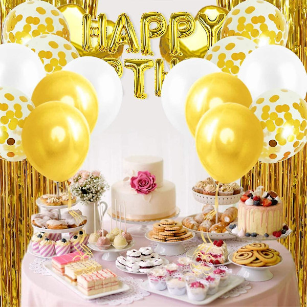 Fødselsdagspynt Sæt Happy Birthday Krans Konfetti Ballon