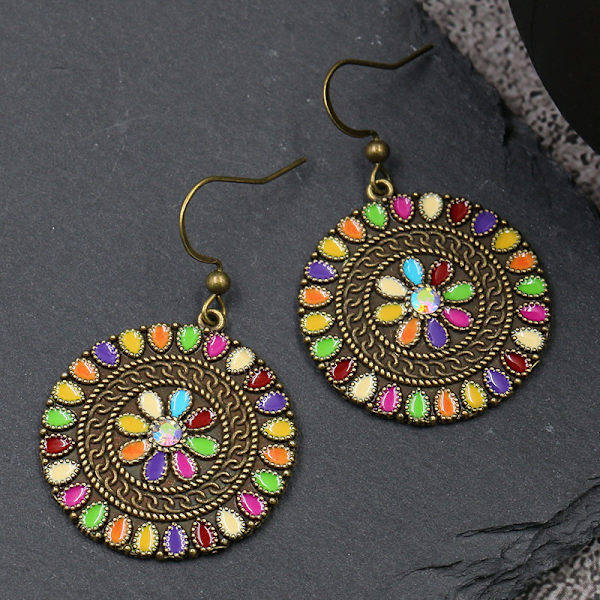 Vintage Boho -korvakorut, etninen vintage-korvakorujen pari