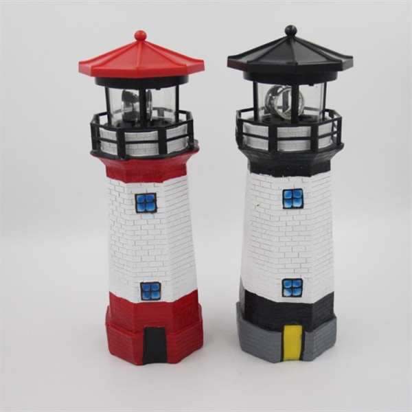 Lighthouse Solcelled LED Udendørs Havetramp Roterende Strålesensor -bea