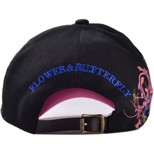 Peaked Hat Ladies Spring Travel Baseball Cap Butterfly Embroidery