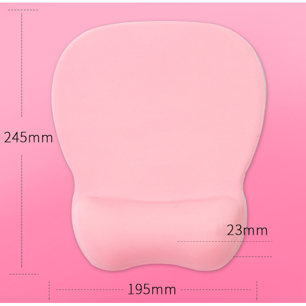 Rød musemåtte med ergonomisk håndledsstøtte, musemåtte med memory foam