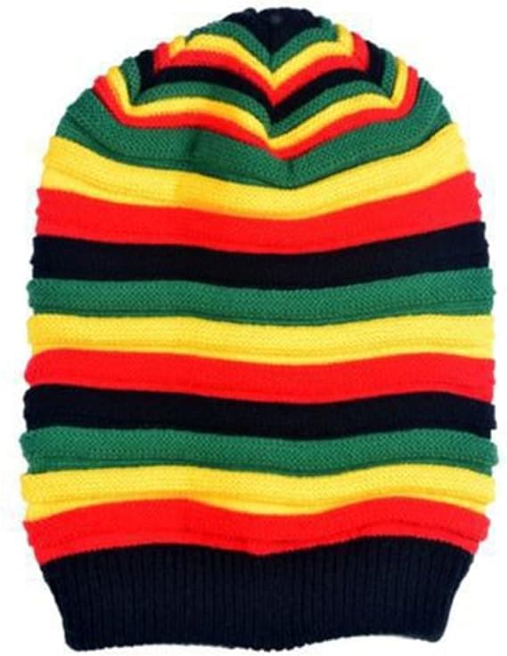 1 stk. Efterår Vinter Unisex Farverige Striber Varm Hue Blød Uld Strik