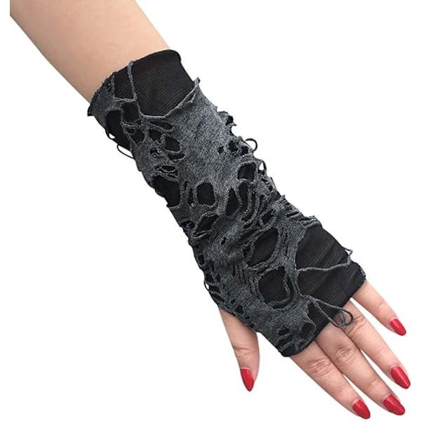 Punk fingerløse handsker til kvinder til cosplay, Halloween