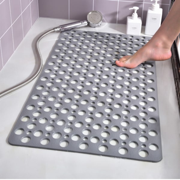 Antislip dusjmatte, firkantet badematte 43x75cm, maskinvaskbar antislip