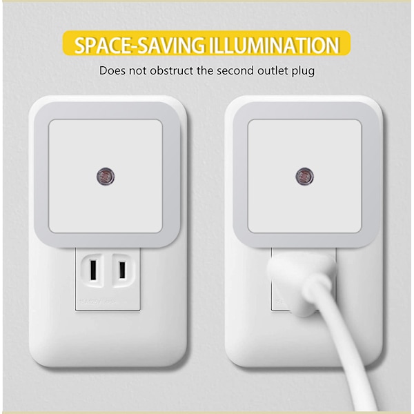 2 st nattlampa 0,5W LED-lampa automatisk med sensor för barn