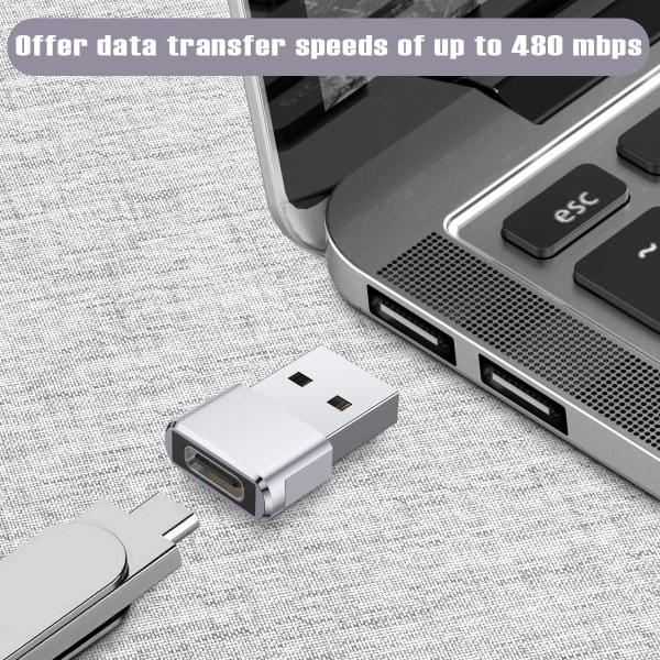USB C hona till USB hane-adapter 3-pack, typ C till USB A Laddare C