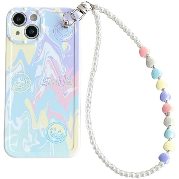 til iPhone 13pro max etui Cute Pearl Strap Armbånd Telefon Cover f