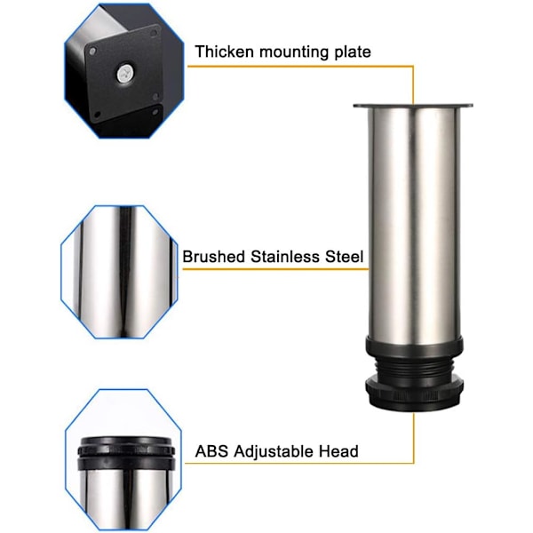 4 höjd 150 mm justerbara fötter förtjockade skåp fötter bordsfötter