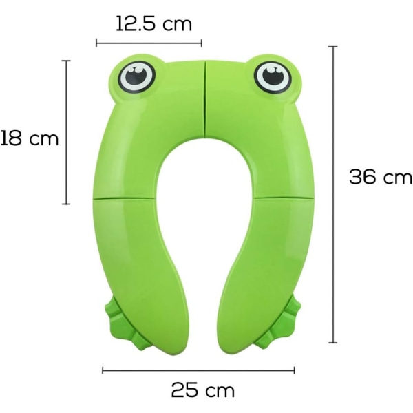 Sammenleggbar reisetoalettreduksjon for barn Bærbart toalettsete for babykomfort PP-materiale med 4 sklisikre silikonputer og 1 bæreveske——grønn