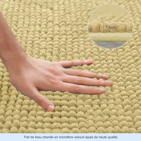 Ekstra Absorberende Badematte Maskinvaskbar Chenille Mikrofiber