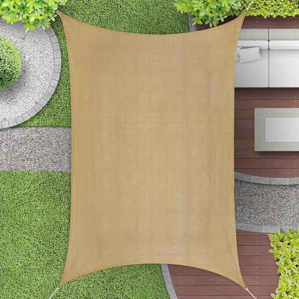 Udendørs skyggenet (beige rektangulær 3*4 meter)
