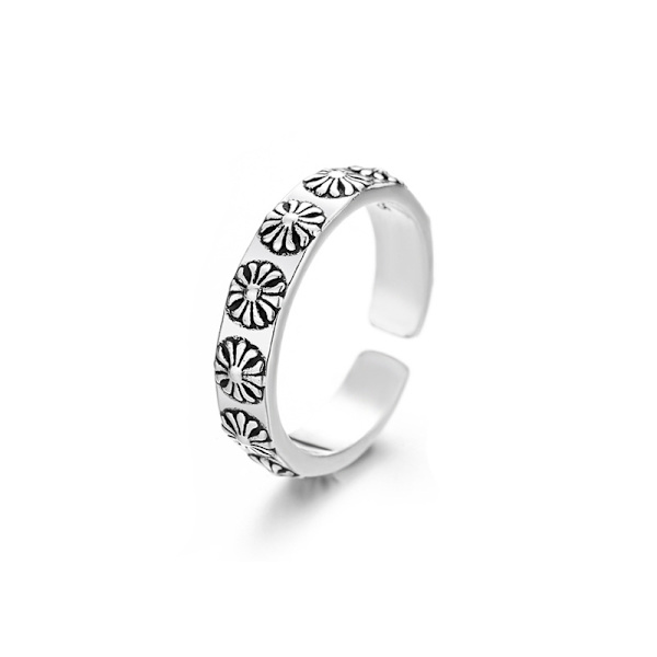 925 Sterling Silver Ring, Daisy Blomma Hawaii Högpolerad Fläck