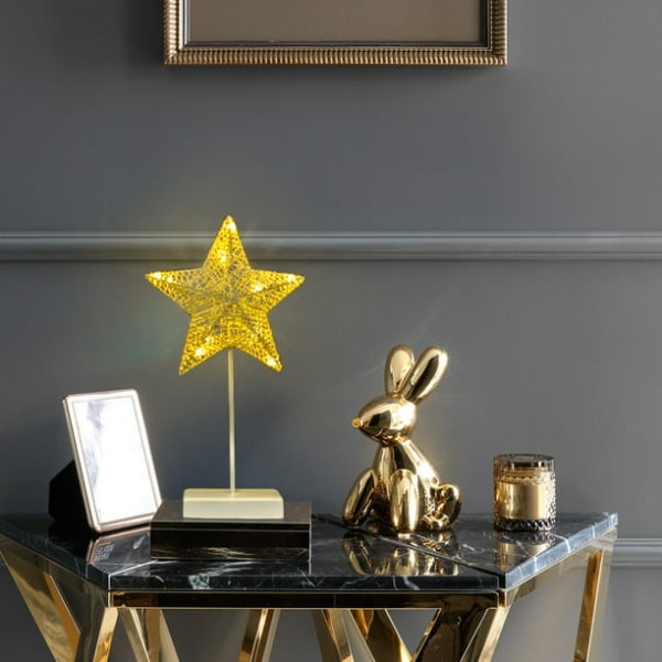 Femspidset stjerne bordlampe Mini juletræ Kobber Gave Ratt