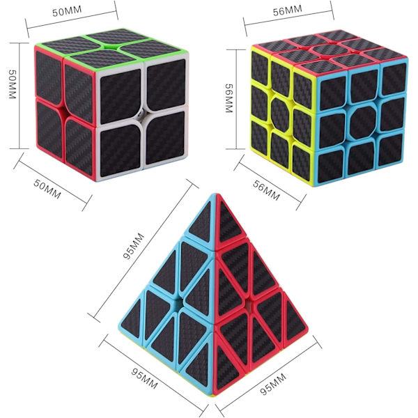 Speed ​​Cube Sæt, Pyramide 2x2x2 3x3x3 Speed ​​Magic Cube; Super D