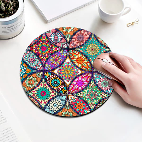 Musematte, rund mandala musematte, søt musematte med design, N
