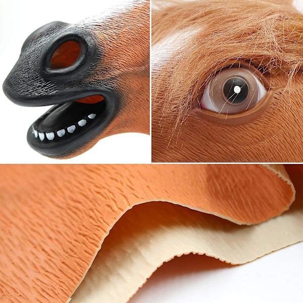 Dyrehestehovedbeklædning Latexmaske - Halloween Cosplay Rekvisitter