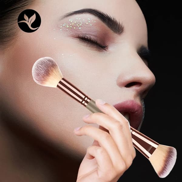 Foundation Makeup Brush, Dubbelsidig Makeup Borste för Blandning