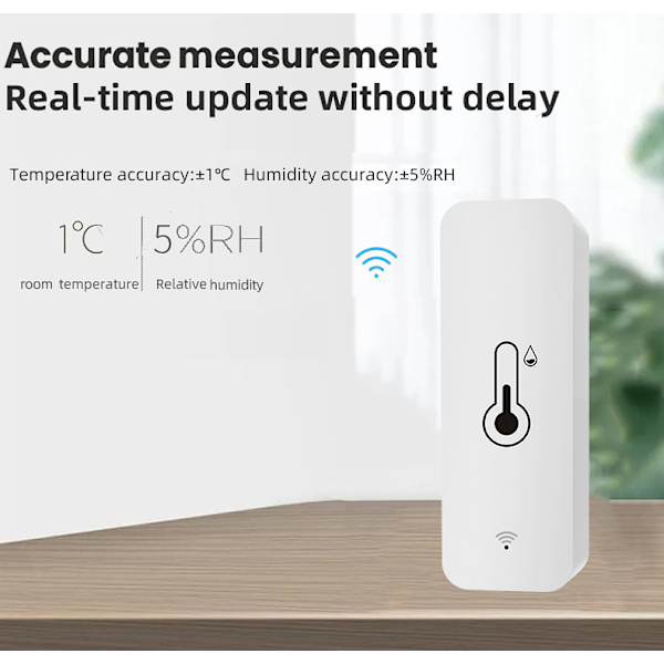 1 stk Wifi temperatursensor fugtighedssensor termometer