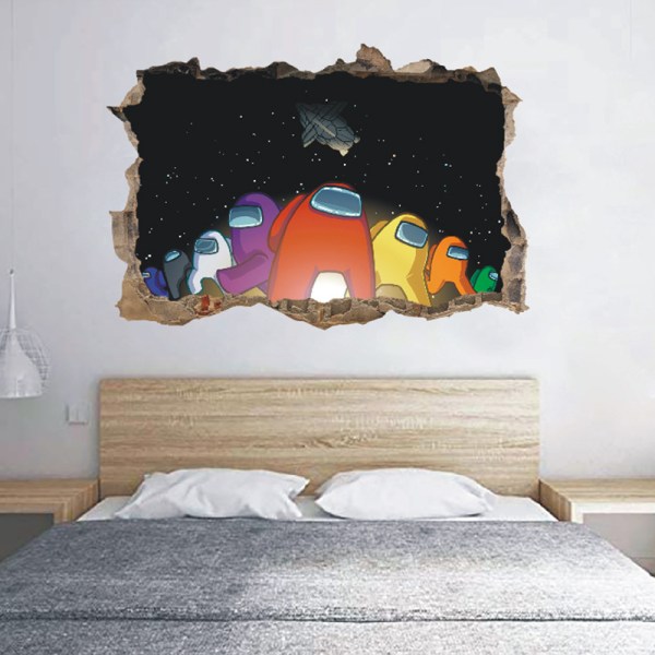 Blant Crew Member Wall Sticker Vinyl 3D Game Character Hole Wall