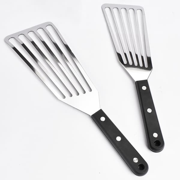 2-pack Spatlar i Rostfritt Stål, Spårade Spatlar för Matlagning, Fl