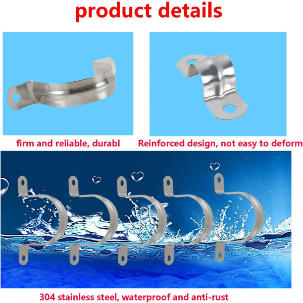 10MM 304 rustfrit stålrør U-formet rørklemme forbundet med ring