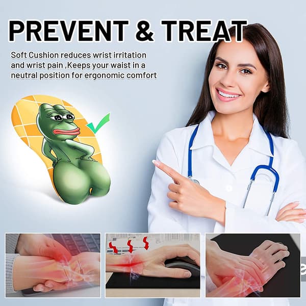 3D Pepe Sad Frog Musematte Morsom Silikon Musematte Håndleddsstøtte Pa