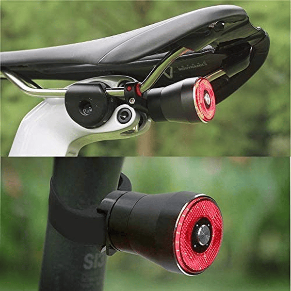 Et sæt med 2 smarte cykelbaglygter, USB-opladning bremsesensor,
