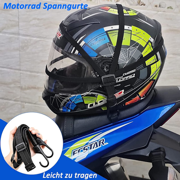 2 stk Sykkel Motorsykkel Bagasje Stropp med Dobbel Haken, Elastisk Bagasje R