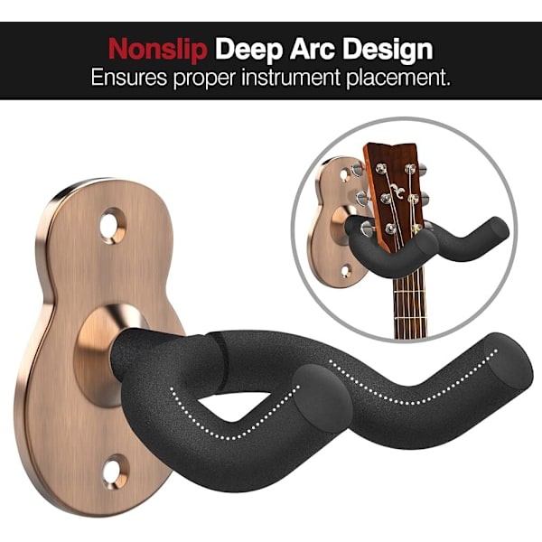 Gitarrväggfäste 3-pack, rödbrons - krokfäste - elgitarr