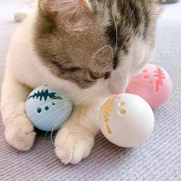3 st kattbollsleksaker med slät kant, interaktiv leksak i plast med kattmynta