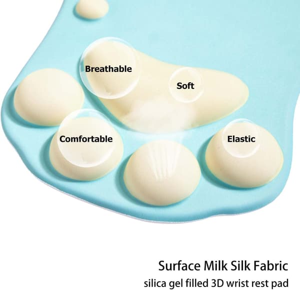 Musematte med håndleddsstøtte, ergonomisk musematte, Kawaii kattemus