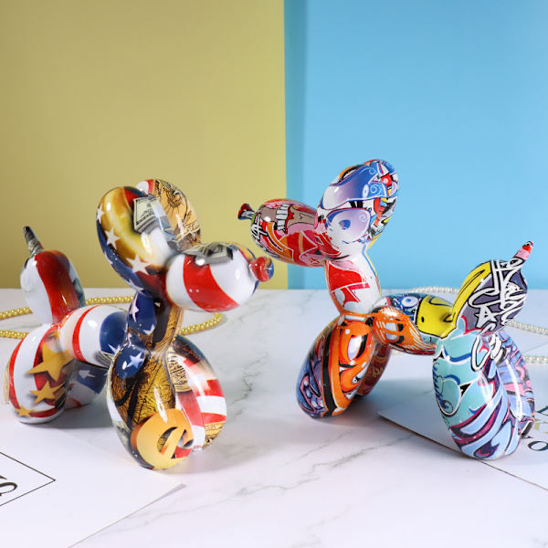 Moderne skulptur dekorert figur ballong hund pop art kunstig
