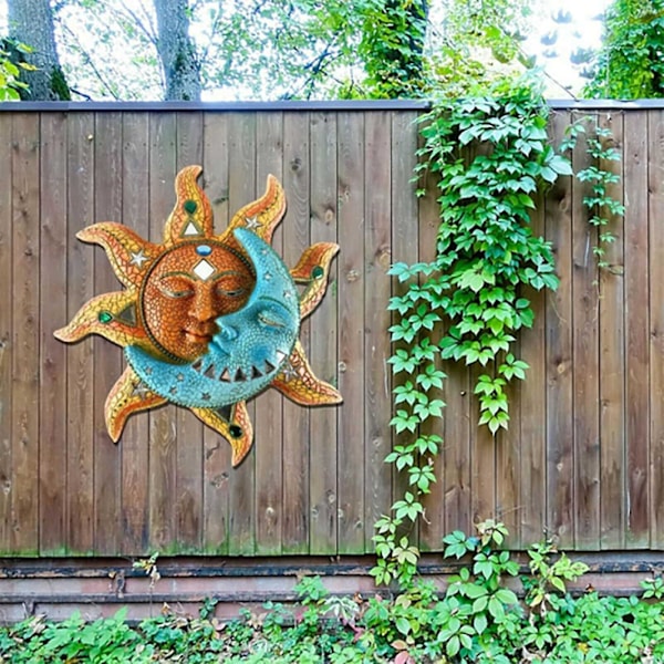 Konst Sol Måne Staty Hängande Prydnader Dekor För Vardagsrum Trädgård
