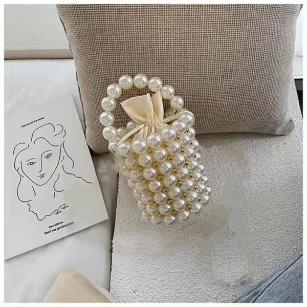 Handväska med pärlor för kvinnor Pearl Decoration Evening Bag med Detac