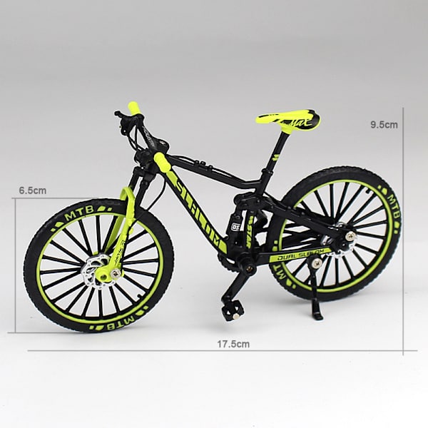 Finger Mountainbike, Metal Cykelmodel 1:10 Model, Grøn