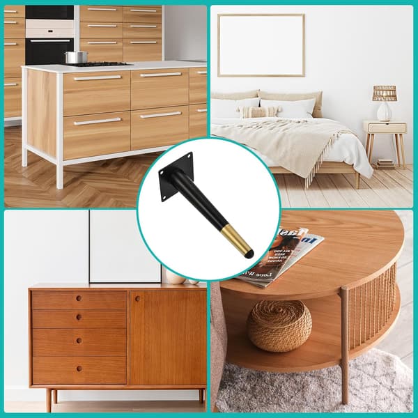 4 stk., sort, guld, 20 cm - Sofa ben - Møbler Skab Bord Seng