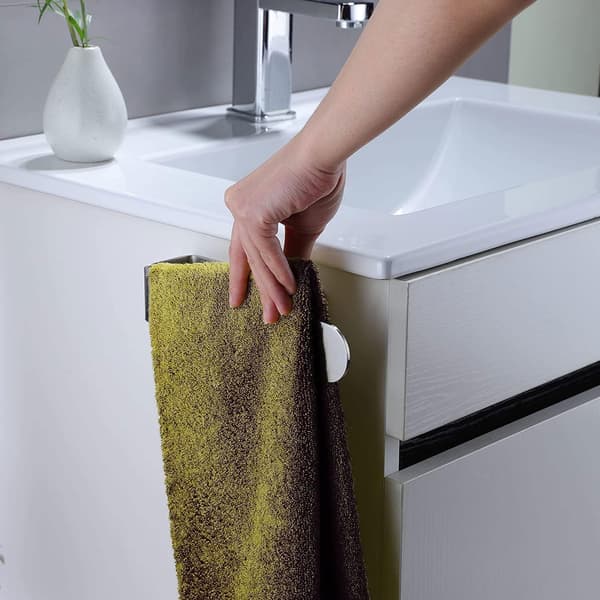 Rustfritt stål håndkleholder, 20 cm baderomstilbehør, ingen boring
