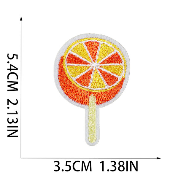 40 stk. Frugtbroderede klæbemærker Cartoon Lollipop Patches B