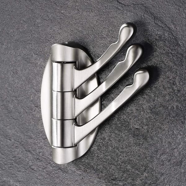 Solid Metal Swivel Hook Heavy Duty Folding Swing Arm Triple Coat