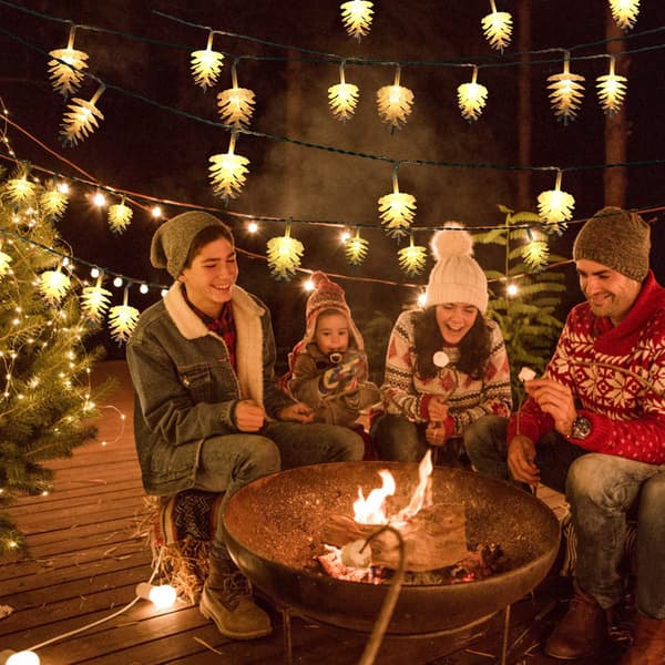 Julgran ljusslinga med tallkottar