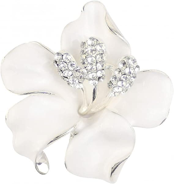 Elegant Blomsterformet og Krystal Brosche