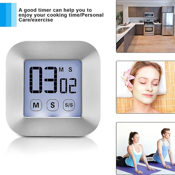 Kjøkken Timer Touch Screen Digital Cooking Timer Count Down/count