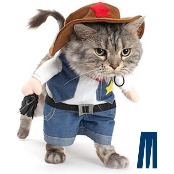 Pet Hund Kat Halloween Kostumer, The Cowboy til Fest Jul Spe