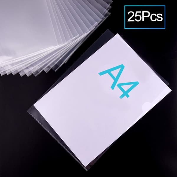 25 stk. A4 Cut Flush Mapper Transparente Plastik Mappeomslag