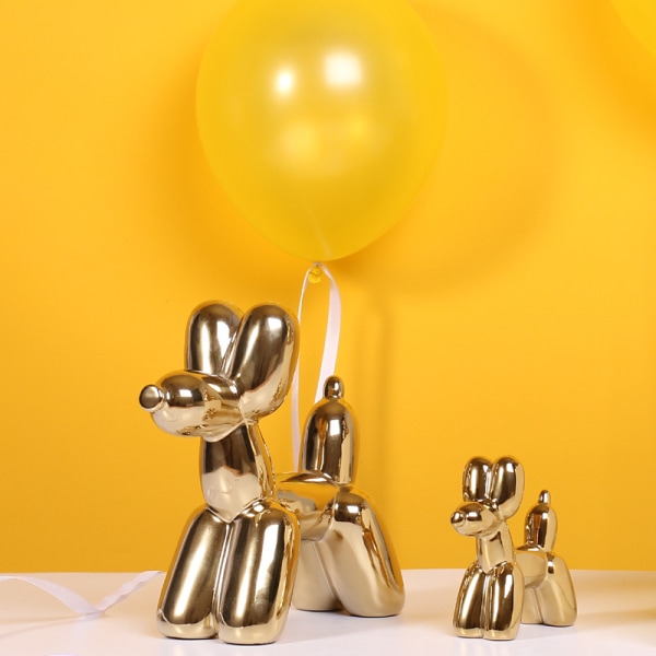 Guld Heminredning Ballongfigur Accent, liten keramisk djur Sta