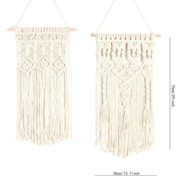 St Macrame Väggbonad Boho Deco Chic Vävd Tapestry - Vacker Lägenhet Sovrum Bröllop Lägenhet Rum Dekor Heminredning, 75cm (L) x 35cm (B)