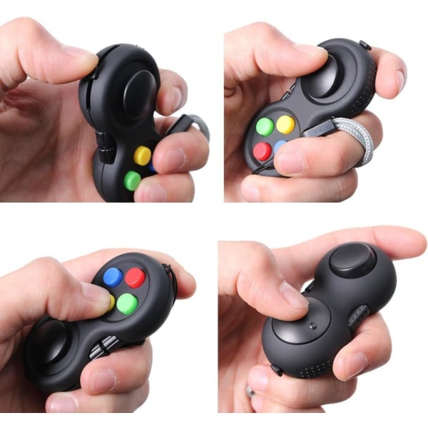 Fidget Pad 8 Funksjon Fidget Toy Cube Controller Stress Reduser f