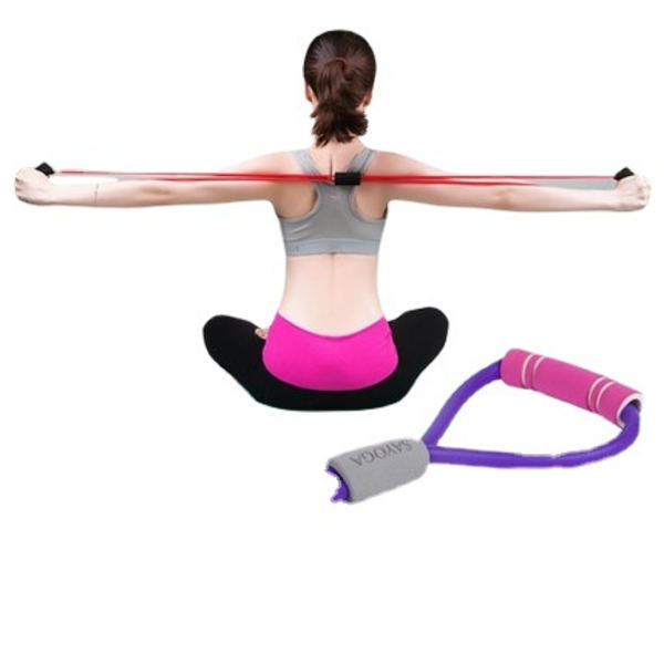 Yoga Gum Fitness Resistance 8 Word Chest Expander Rope Workout Mu