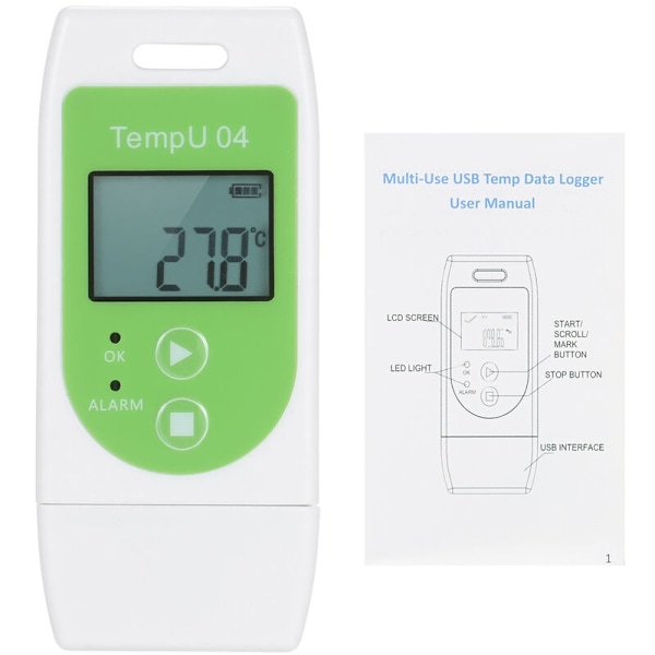 Termometer Data Logger Multifunksjonell USB Temperaturlogger Gjenbrukbar T