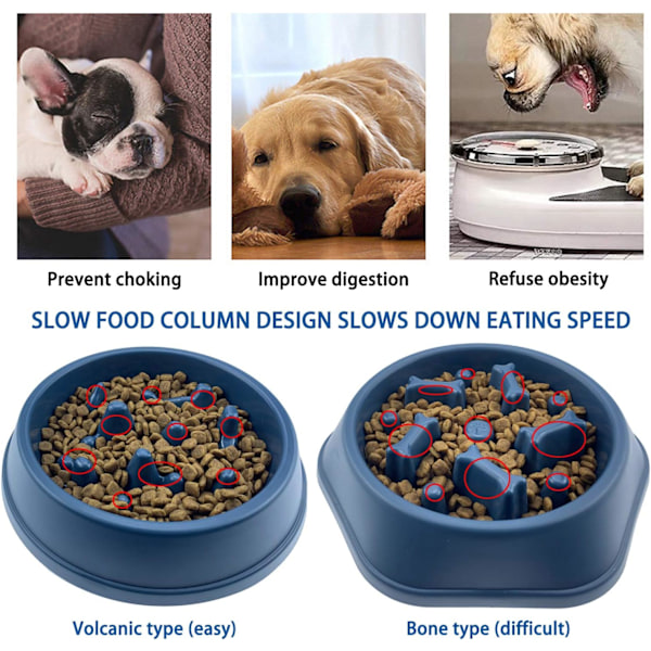 Langsom Foderhundebolle Anti-Gobble Sund Spisning Interaktiv Bloat Stop